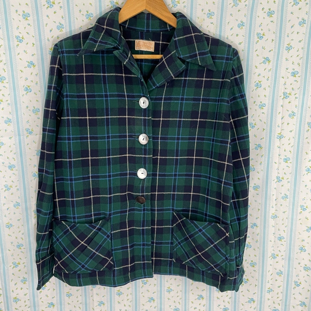 Vintage Pendleton Plaid 49’er Wool Jacket with Large Buttons